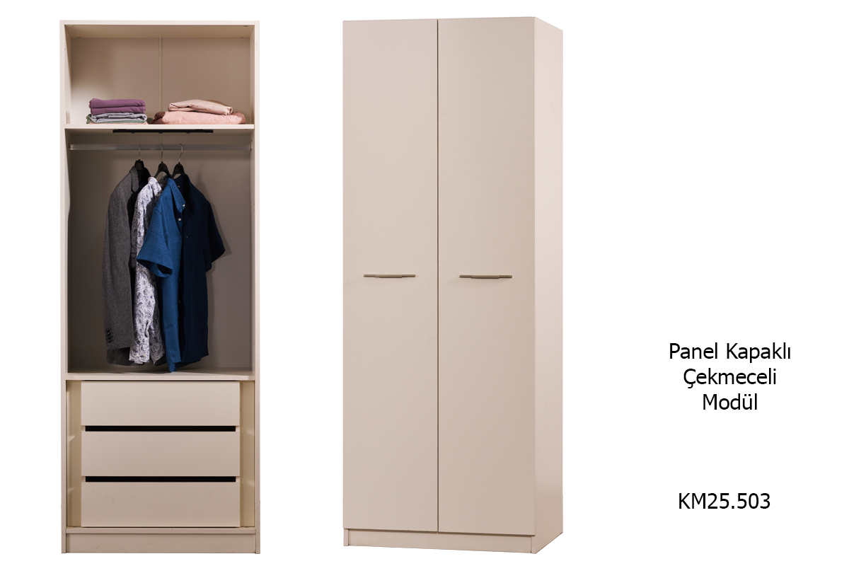 Valeron Yatak Odası(Panel) Panel Kapaklı Çekmeceli Modül (80 cm)