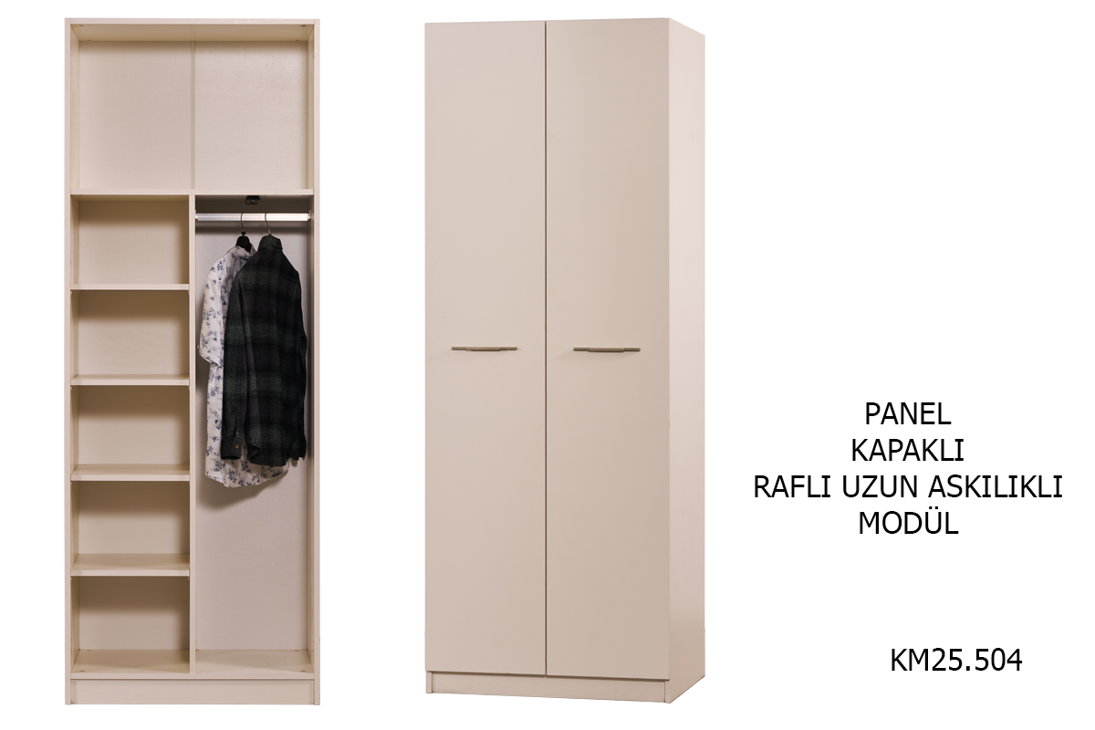 Valeron Yatak Odası(Panel) Panel Kapaklı Uzun Askılı Modül (80 cm)