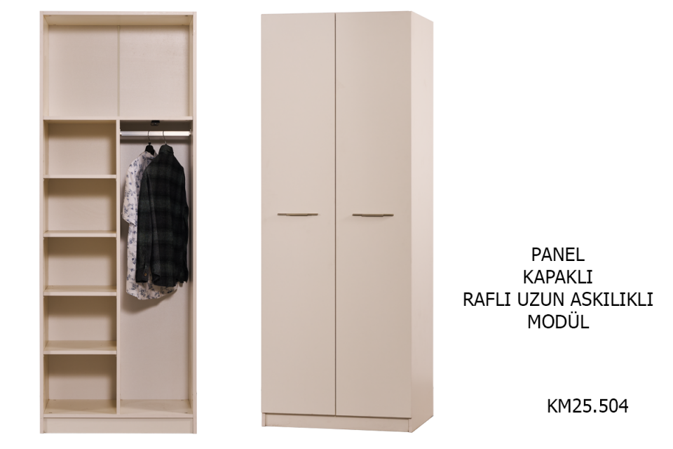 Valeron Yatak Odası(Panel) Panel Kapaklı Uzun Askılı Modül (80 cm)