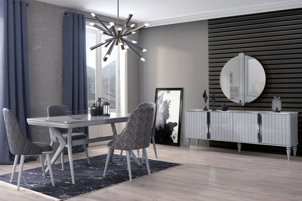 Malta Gri Yemek Odası Sandalye