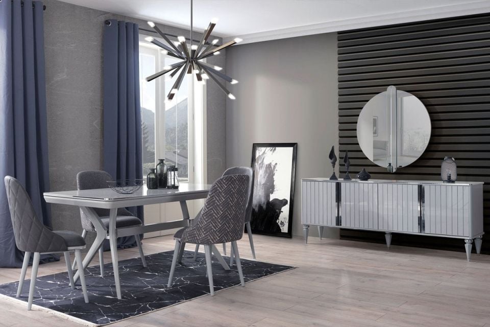 Malta Gri Yemek Odası Sandalye