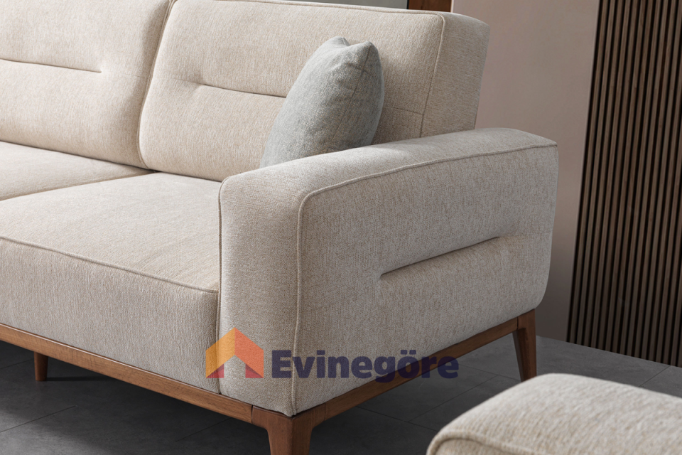 Astana Krem Koltuk Takımı Dörtlü Koltuk