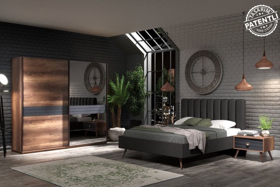 Bergama Yatak Odası Başlık+Bazalı Karyola